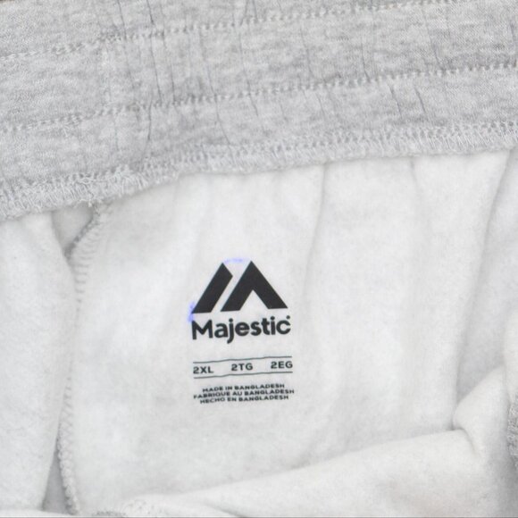 NWT Majestic Mens Fleece Lined MLB Atlanta Braves Shorts MLBT3019 XL Gray - Picture 4 of 4